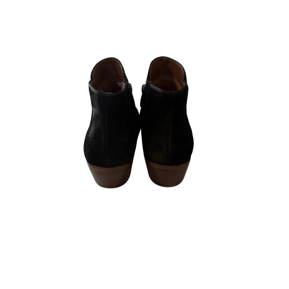 Sam Edelman Size 11 Black Suede Ankle Boots Block Heel Pull On - Picture 3 of 8